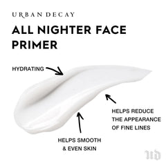 Urban Decay All Nighter texture-sheer demonstrates weightless hydration for fresh makeup.