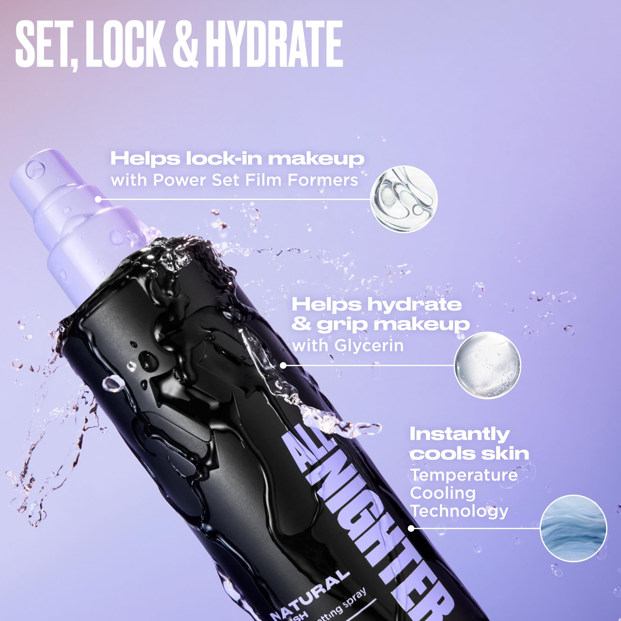 Urban Decay All Nighter waterproof closeup demonstrates transfer resistance.
