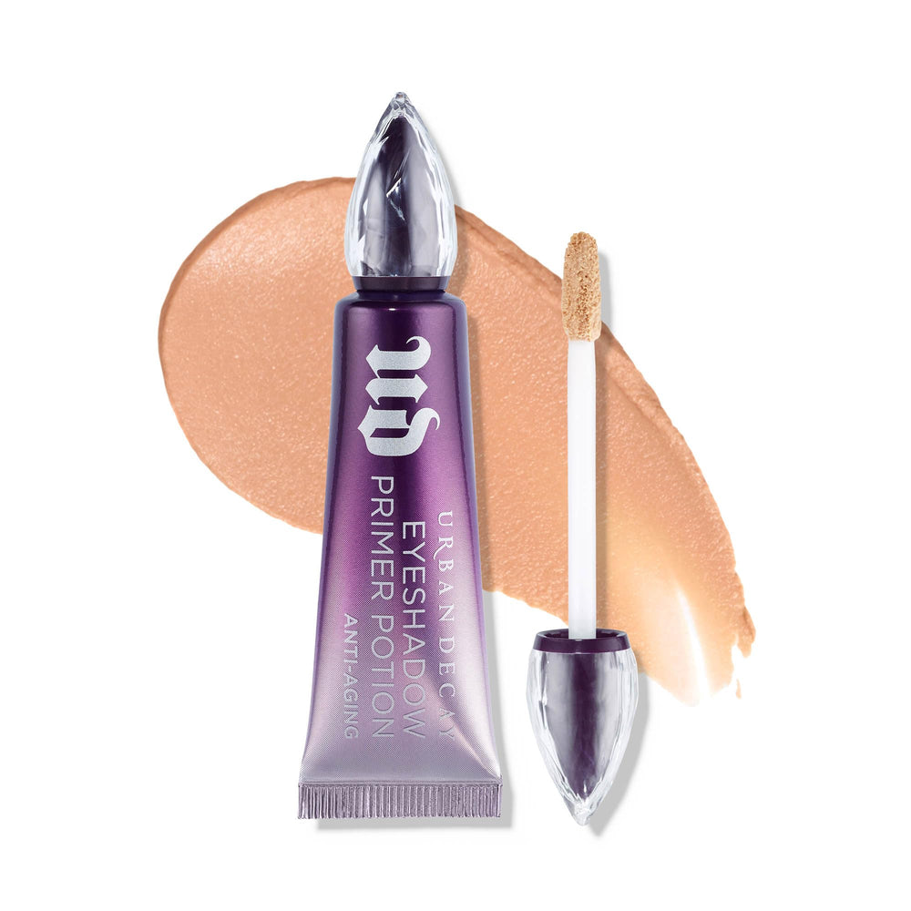 Urban Decay anti-aging eyeshadow primer potion nude bottle delivers crease-free, long-lasting eye makeup