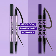 Urban Decay Brow Blade Dark Drapes swatch blends seamlessly for effortless color match.