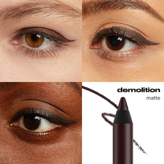 URBAN DECAY Demolition eyeliner pigment swatch on skin for rich, matte payoff