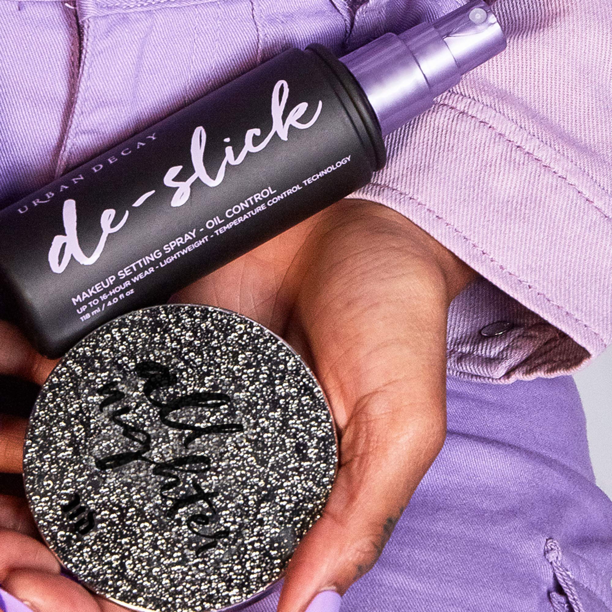 Urban Decay De-Slick packaging box shown for easy shopping.