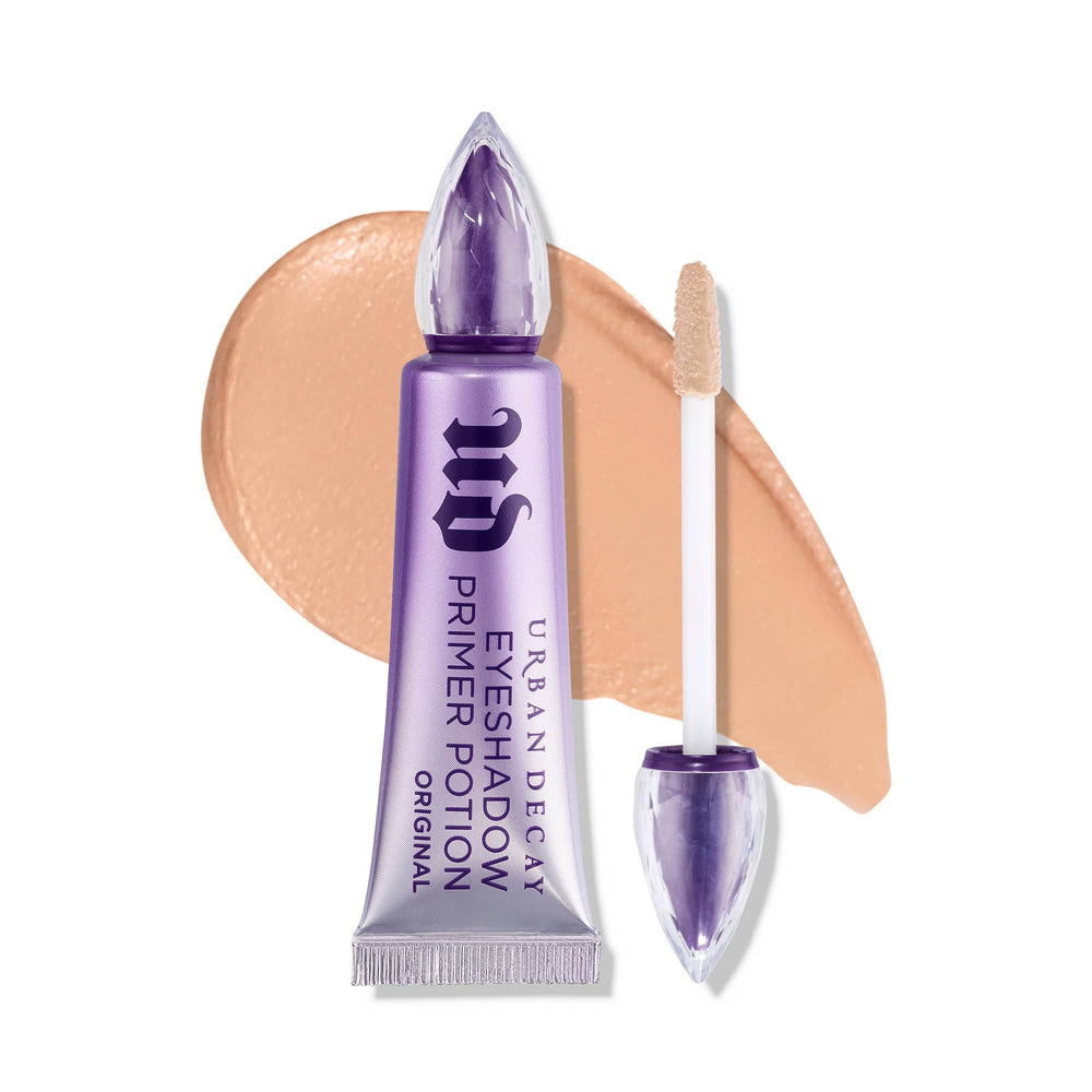 Urban Decay Eyeshadow Primer Potion Nude base swatch boosts color vibrancy and crease resistance