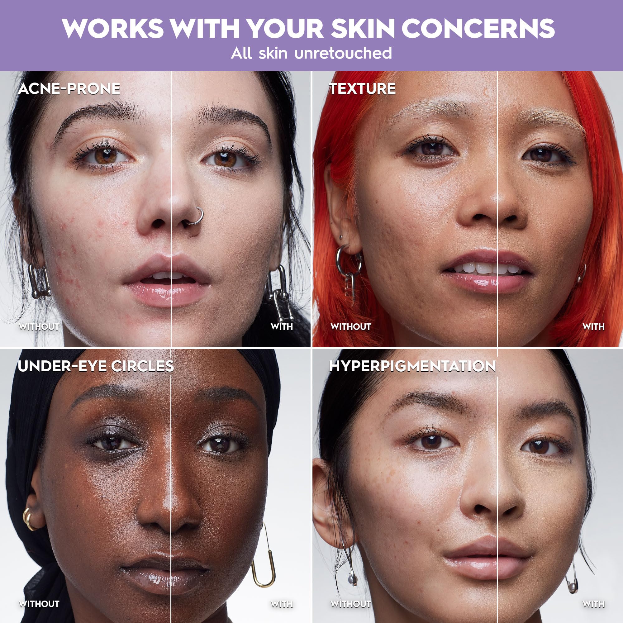 Urban Decay Face Bond application-brush shows buildable coverage and control.