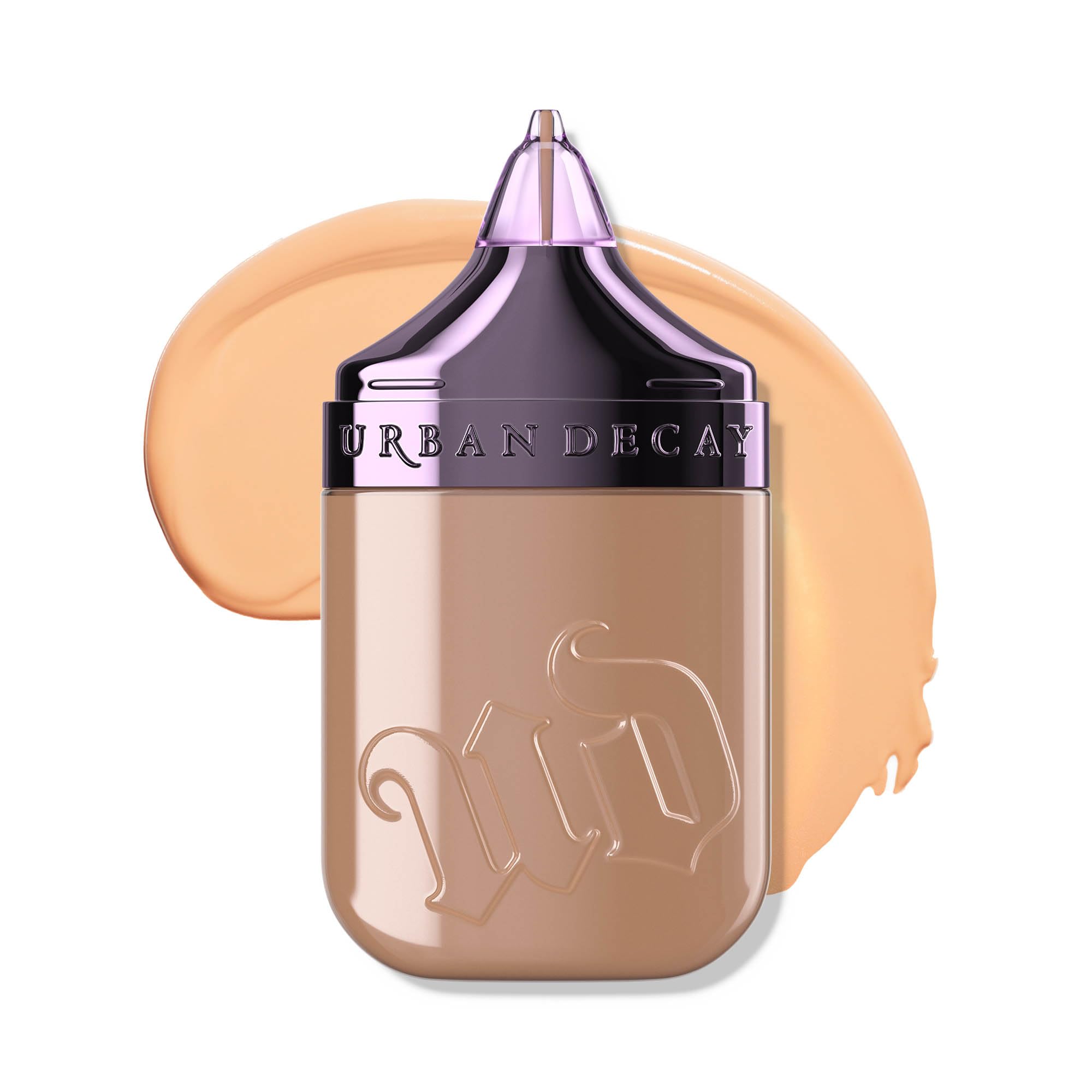 Urban Decay Face Bond Foundation bottle closeup showing self setting formula for everyday wear
