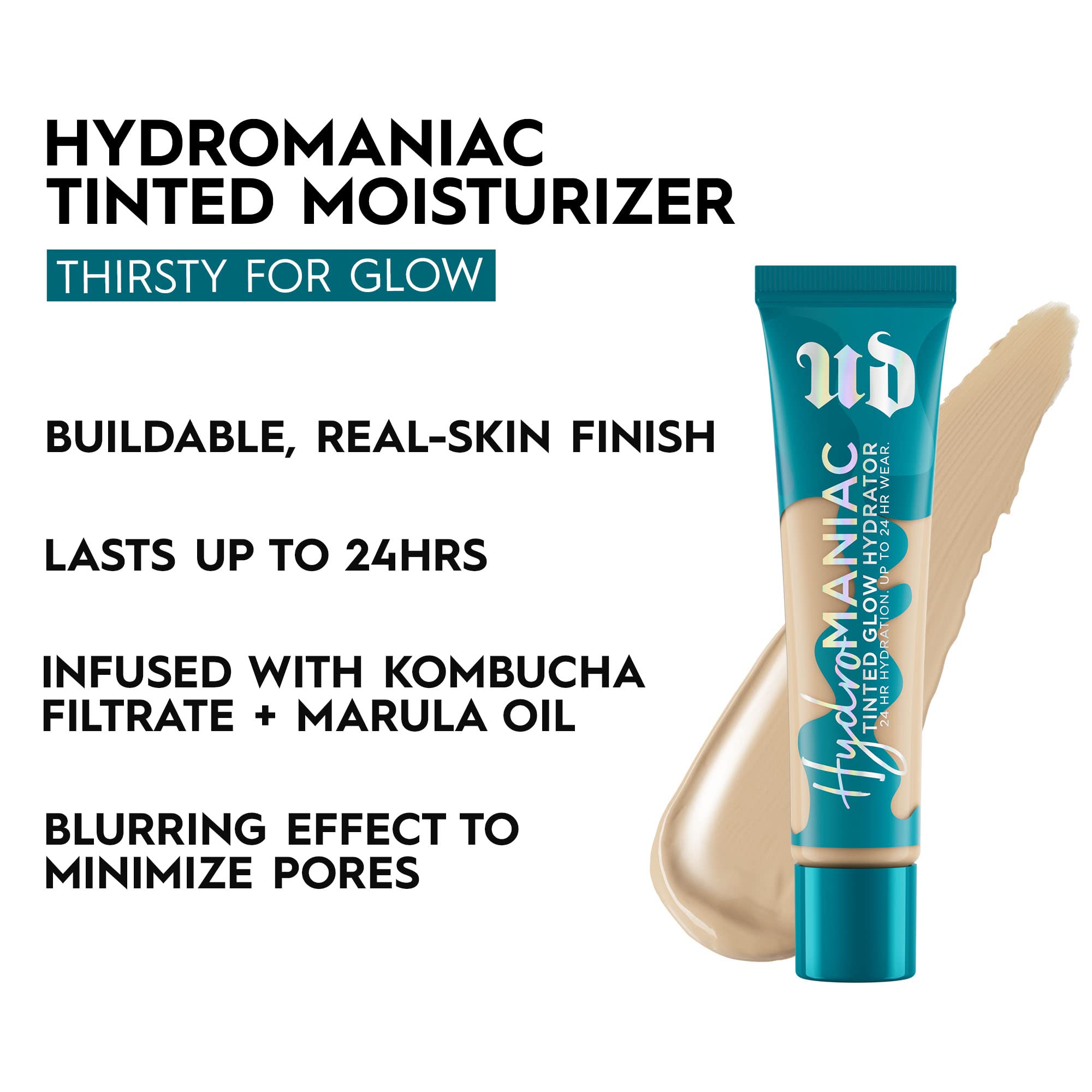 Urban Decay Hydromaniac being applied on the face for a natural glow