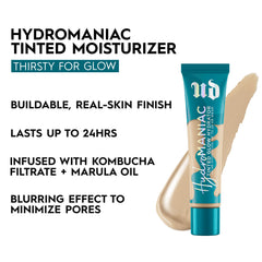 Urban Decay Hydromaniac being applied on the face for a natural glow
