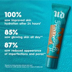 Urban Decay Hydromaniac finish closeup highlighting pore-blurring glow