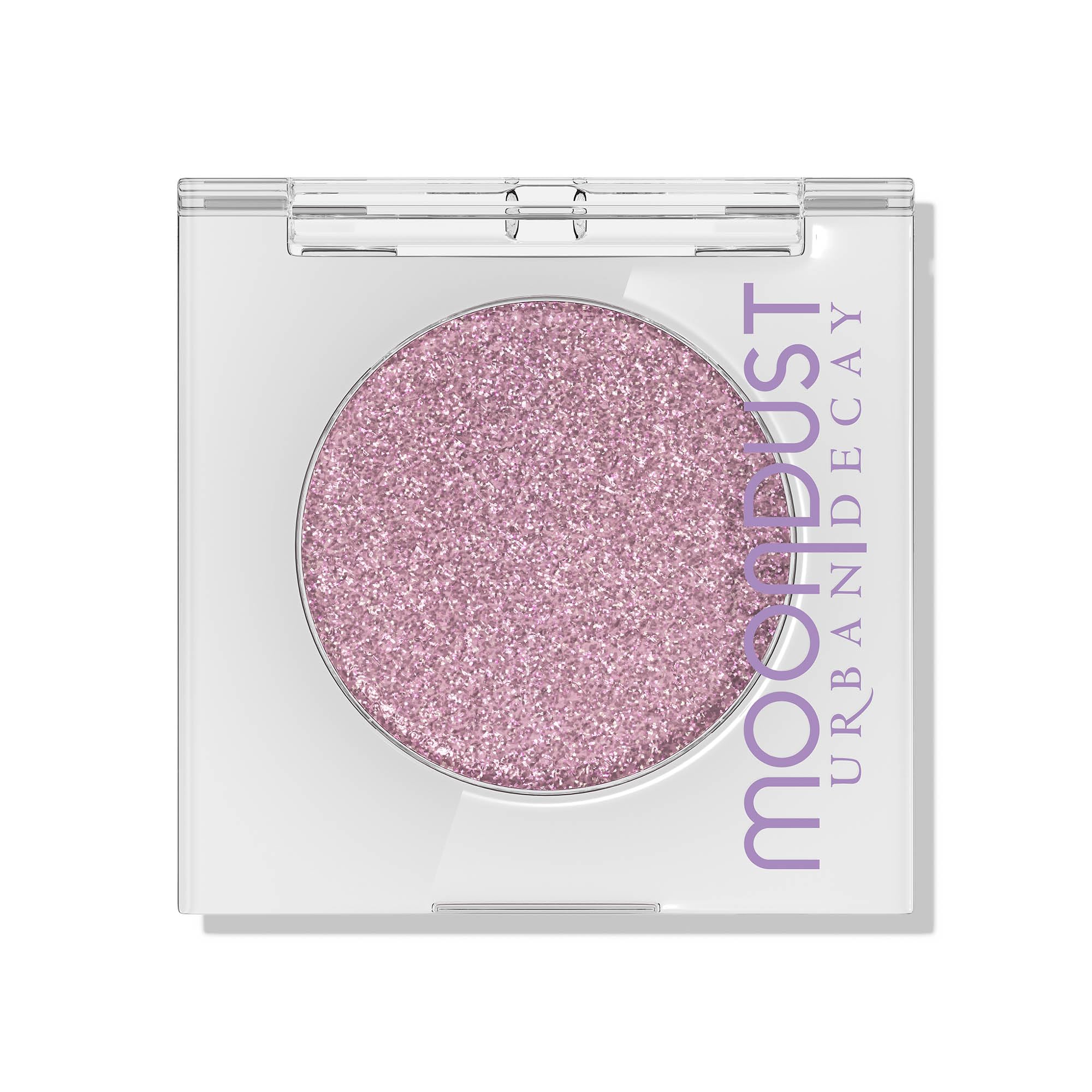 Urban Decay Moondust Lilac Sparkle swatch shows vivid, long-wear shimmer.
