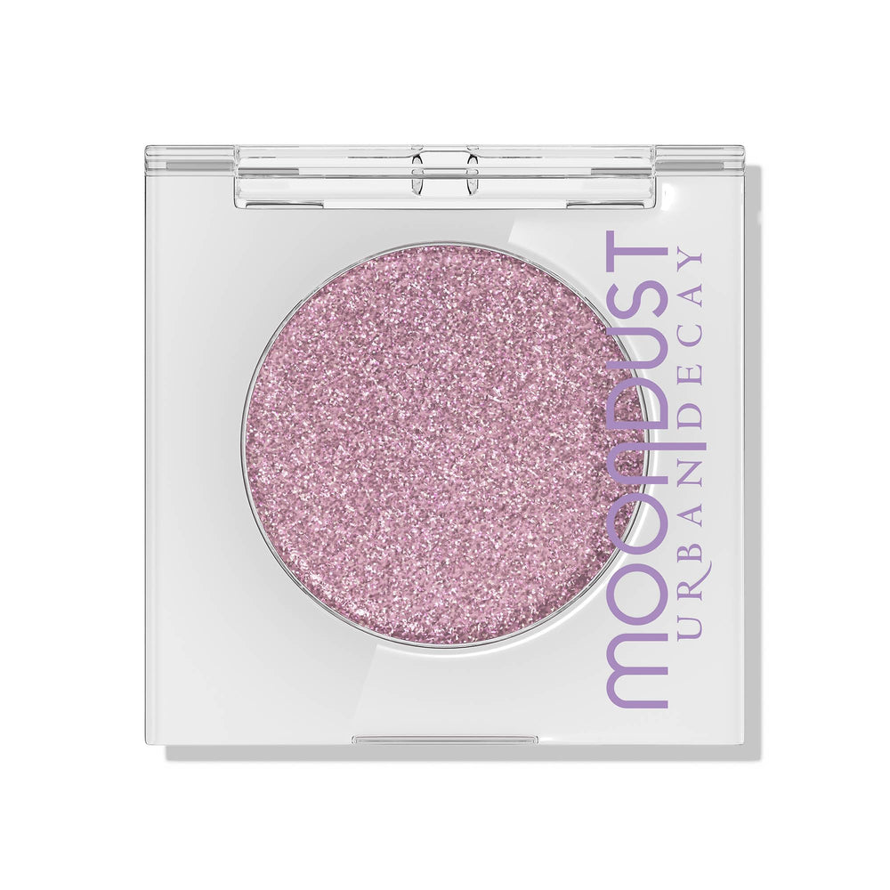 Urban Decay Moondust Lilac Sparkle swatch shows vivid, long-wear shimmer.