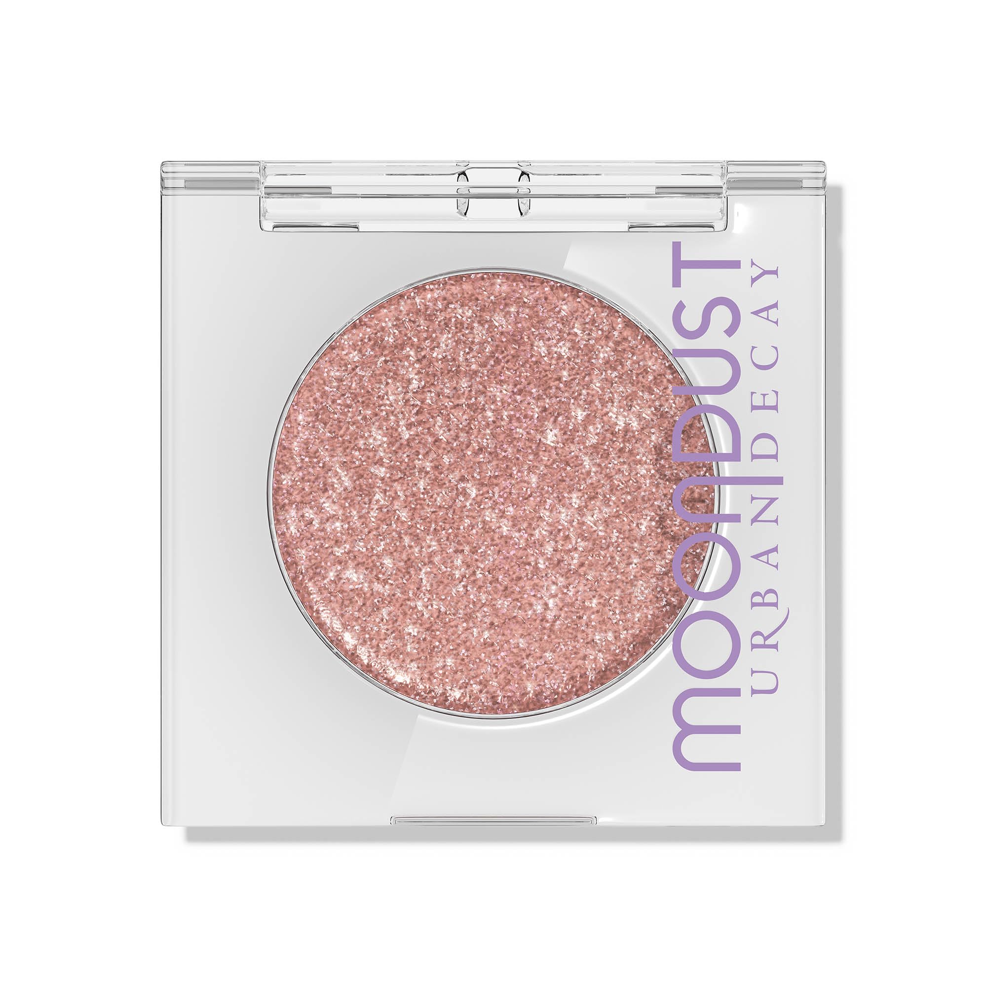 Urban Decay Moondust Crushin' Hard peach-pink with silver pearls delivers long-lasting sparkle on lids.