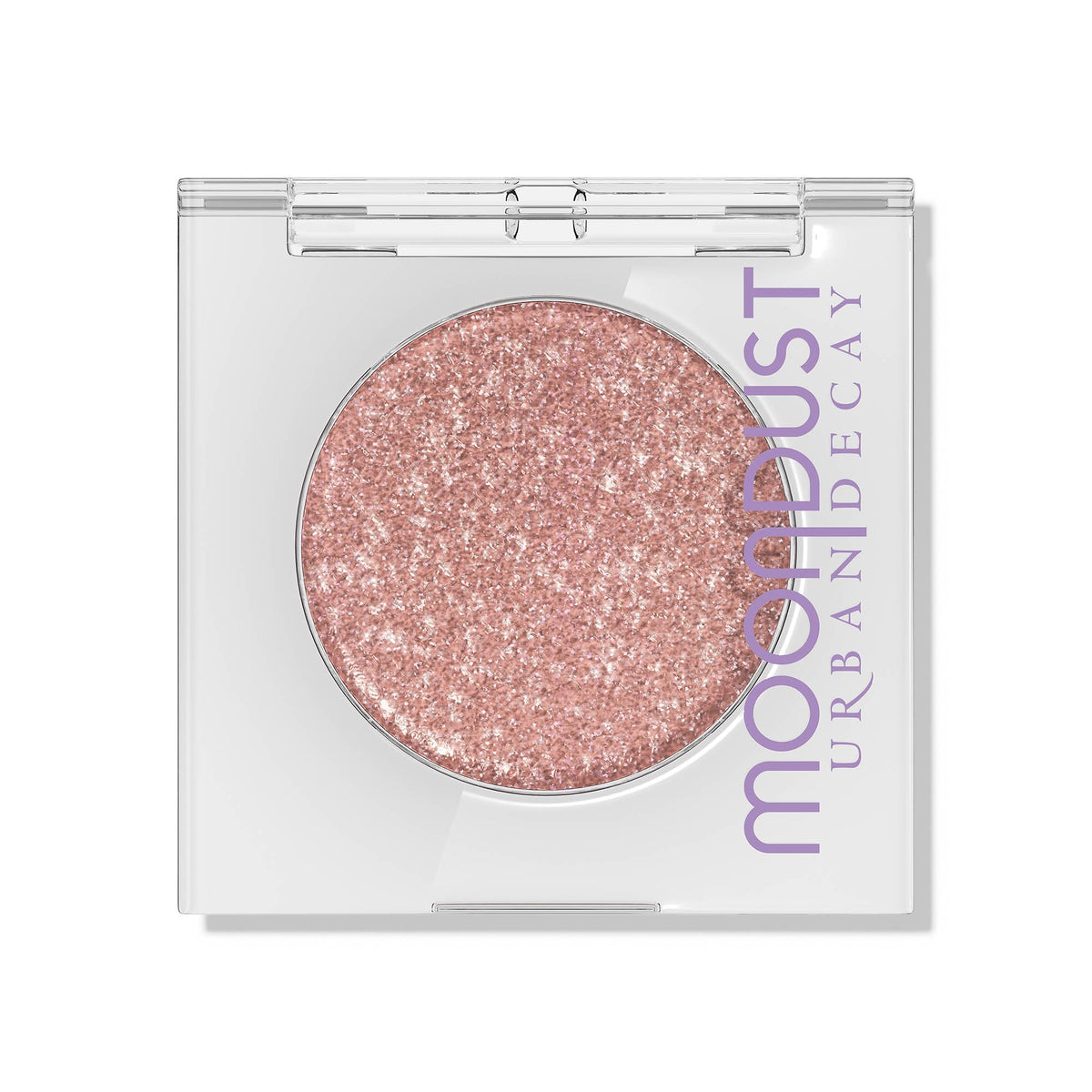Urban Decay Moondust Crushin' Hard peach-pink with silver pearls delivers long-lasting sparkle on lids.