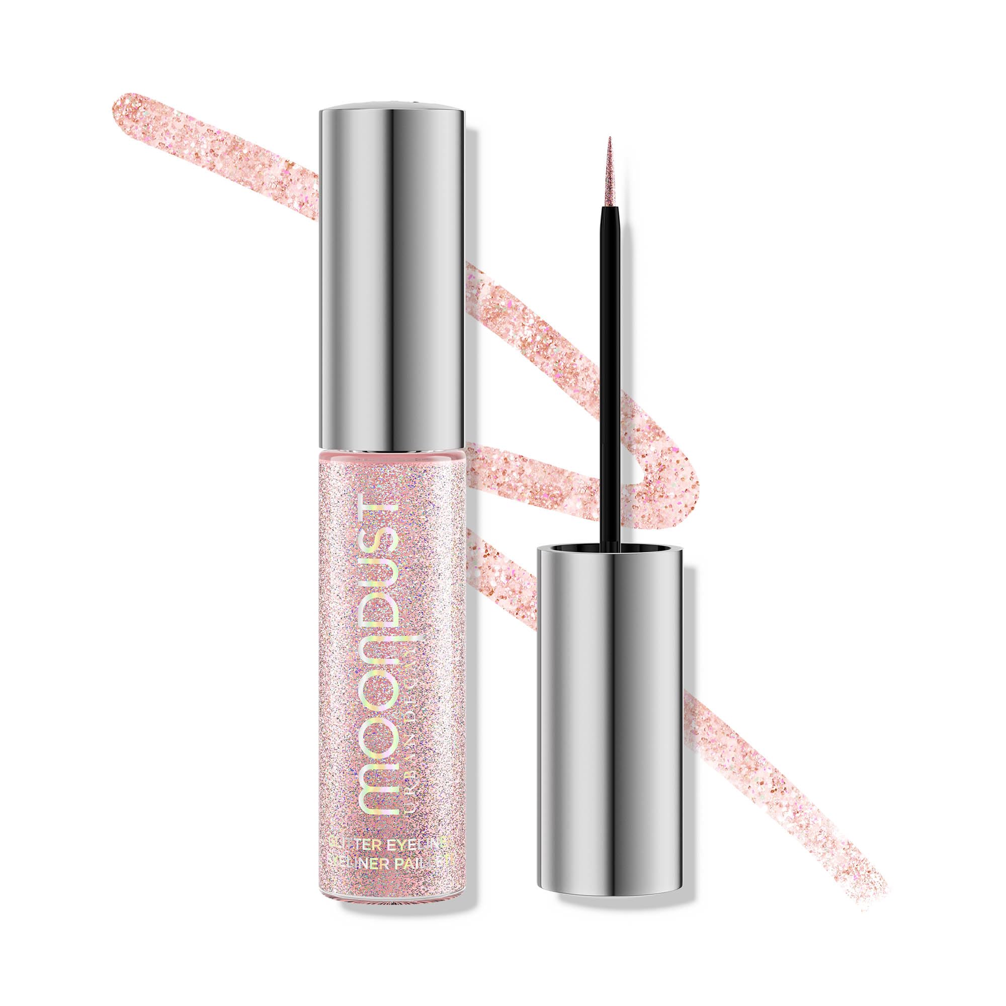 URBAN DECAY Moondust Grind bottle with light pink iridescent glitter for precise application