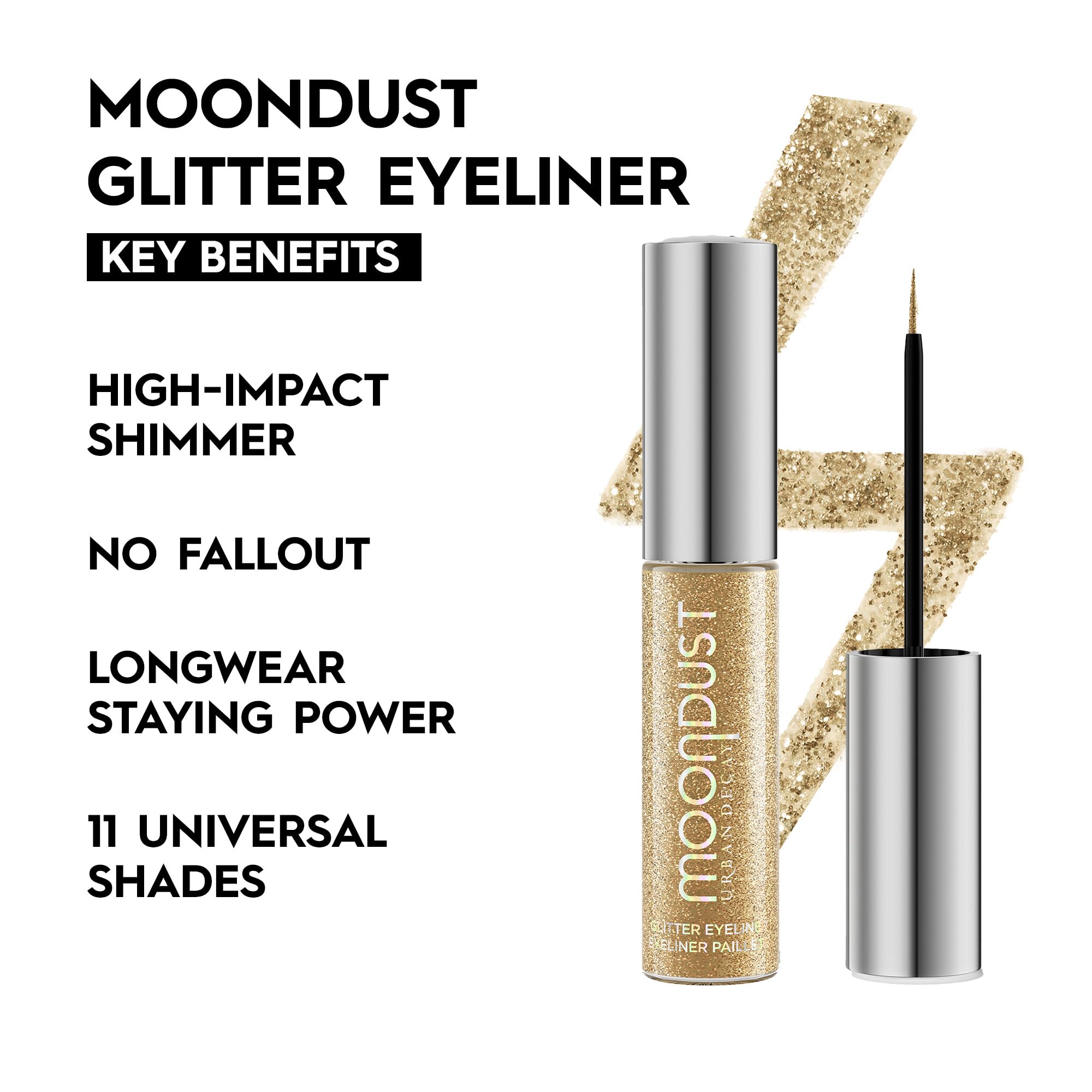 Urban Decay Moondust Liquid Eyeliner Midnight Cowboy brush tip for precise line