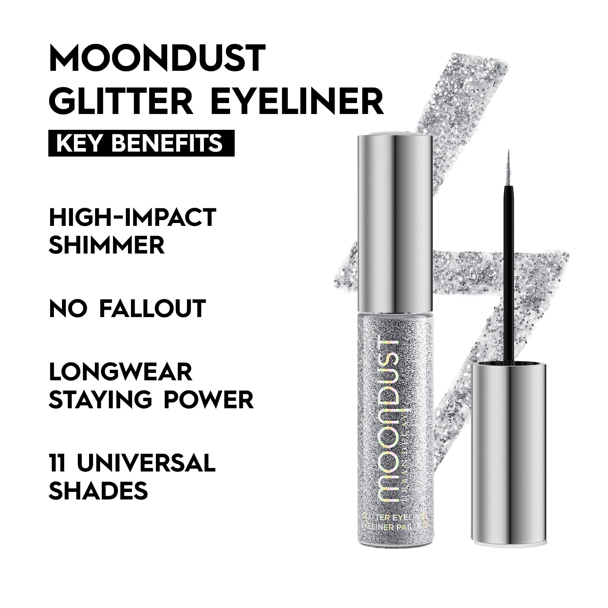 Urban Decay Moondust Liquid Eyeliner precise brush closeup for precise lines