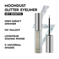 Urban Decay Moondust Disco Daydream swatch shows silver holographic sparkle.