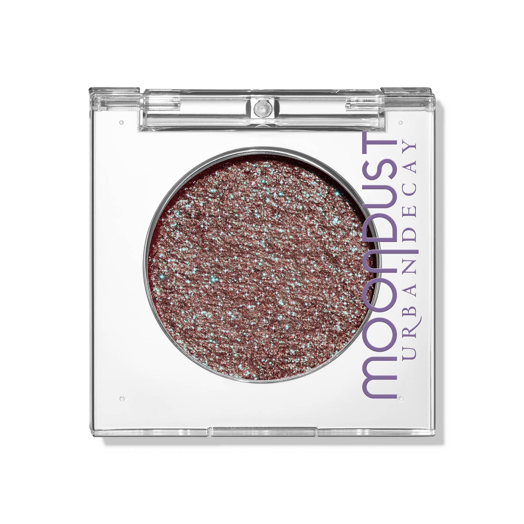Urban Decay Moondust Solstice close-up highlights red-green sparkle for vibrant eyes.