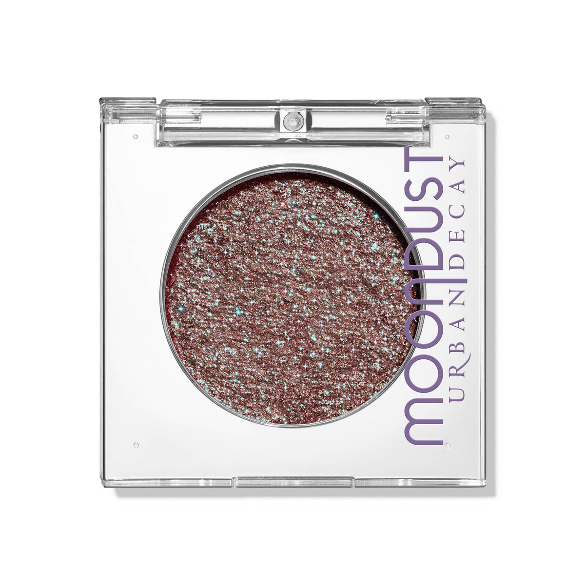 Urban Decay Moondust Solstice close-up highlights red-green sparkle for vibrant eyes.