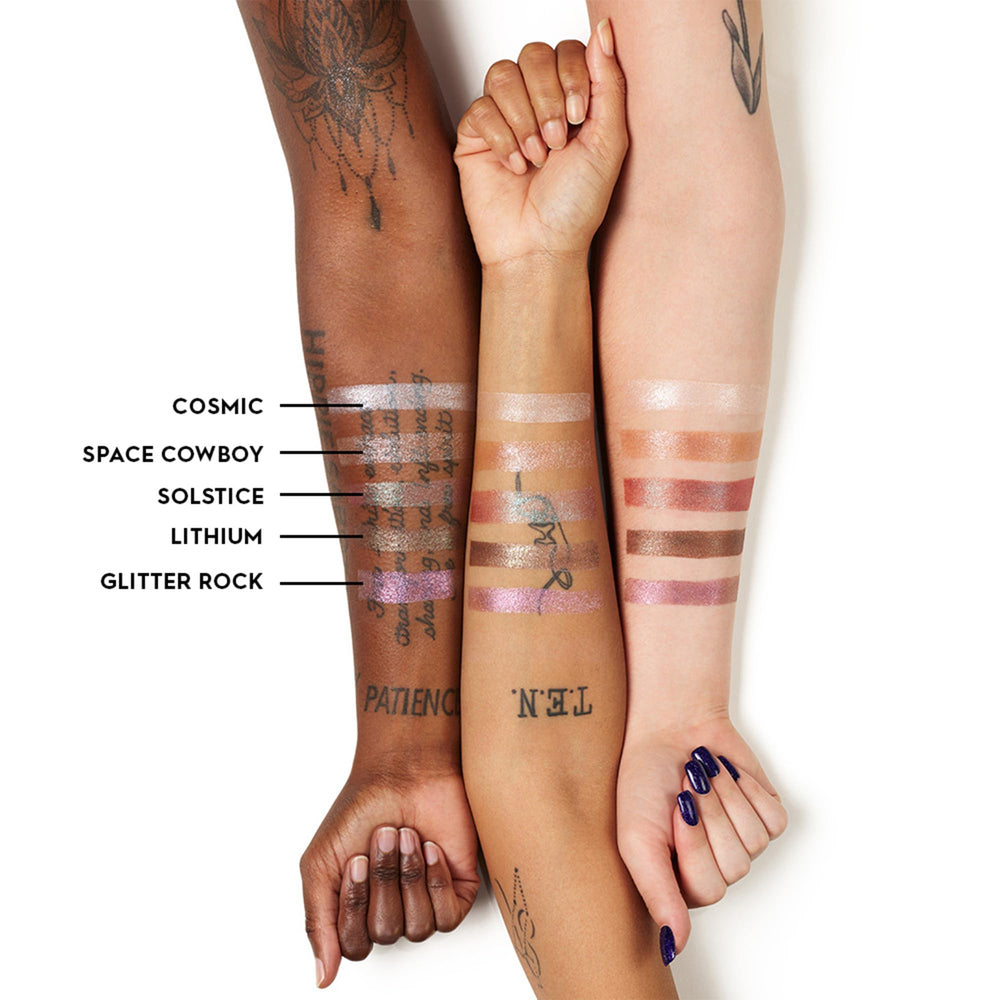 Urban Decay Moondust Solstice color-shift detail reveals red base with green sparkle.