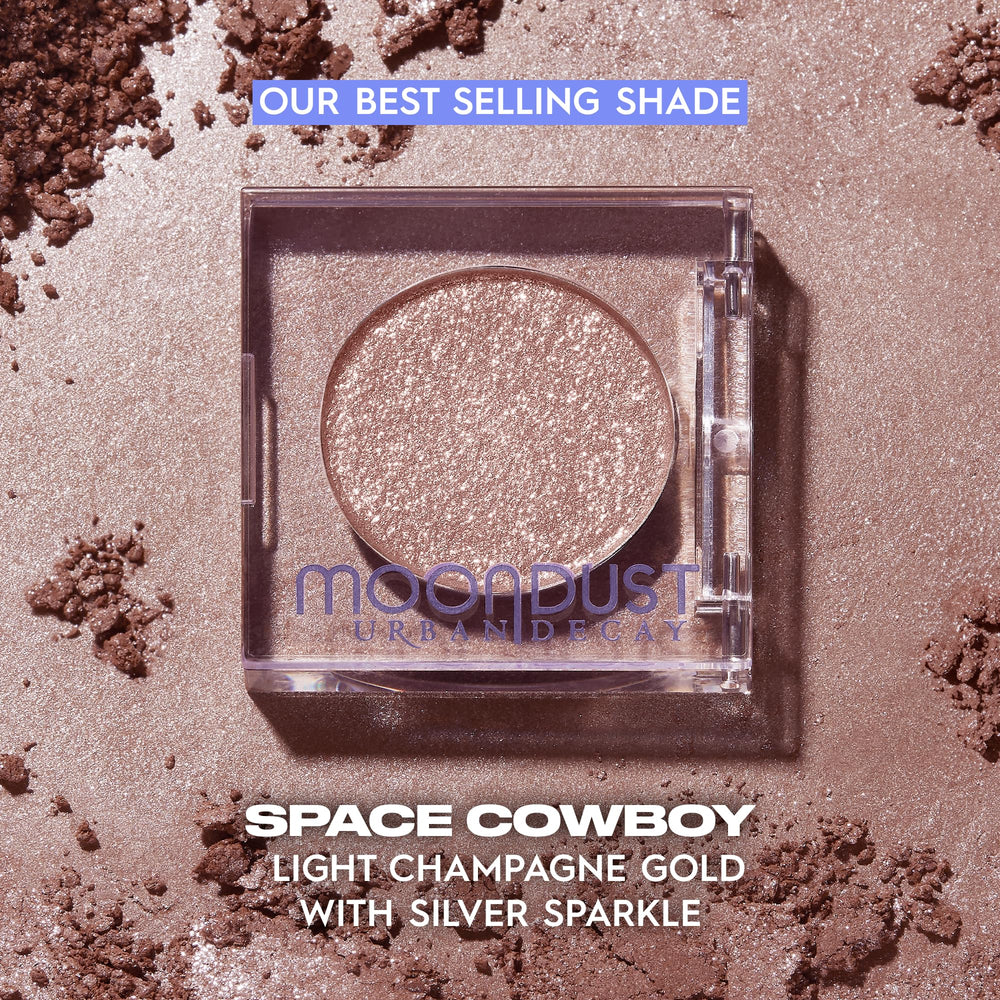Urban Decay Moondust Space Cowboy wet-finish on lid for everyday glam.
