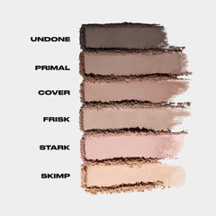 URBAN DECAY Naked 2 Basics mini shades swatches show taupe to brown tones for blending