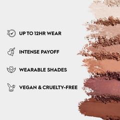 Urban Decay Naked Mini Sin palette shades close-up highlighting matte and shimmer finishes.