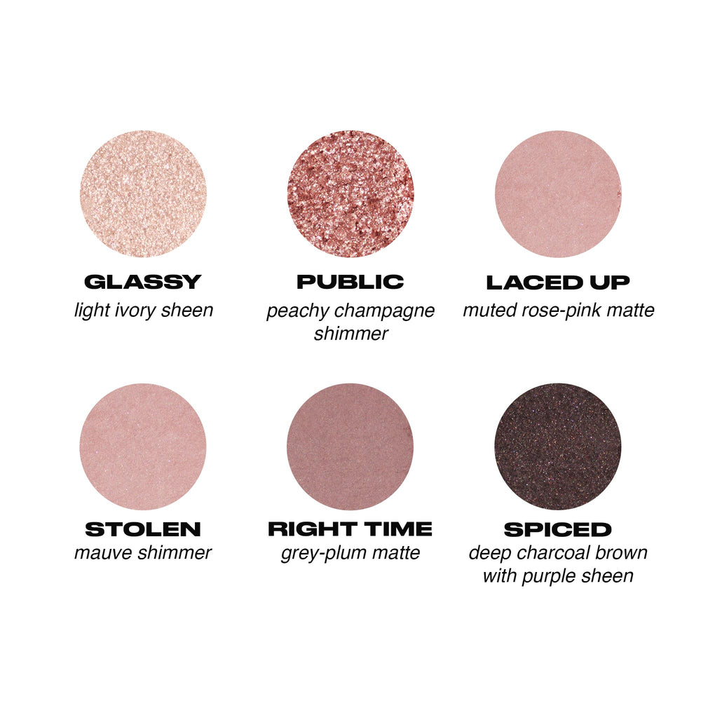 Urban Decay Naked3 Mini rosy palette close-up highlighting pigment richness.