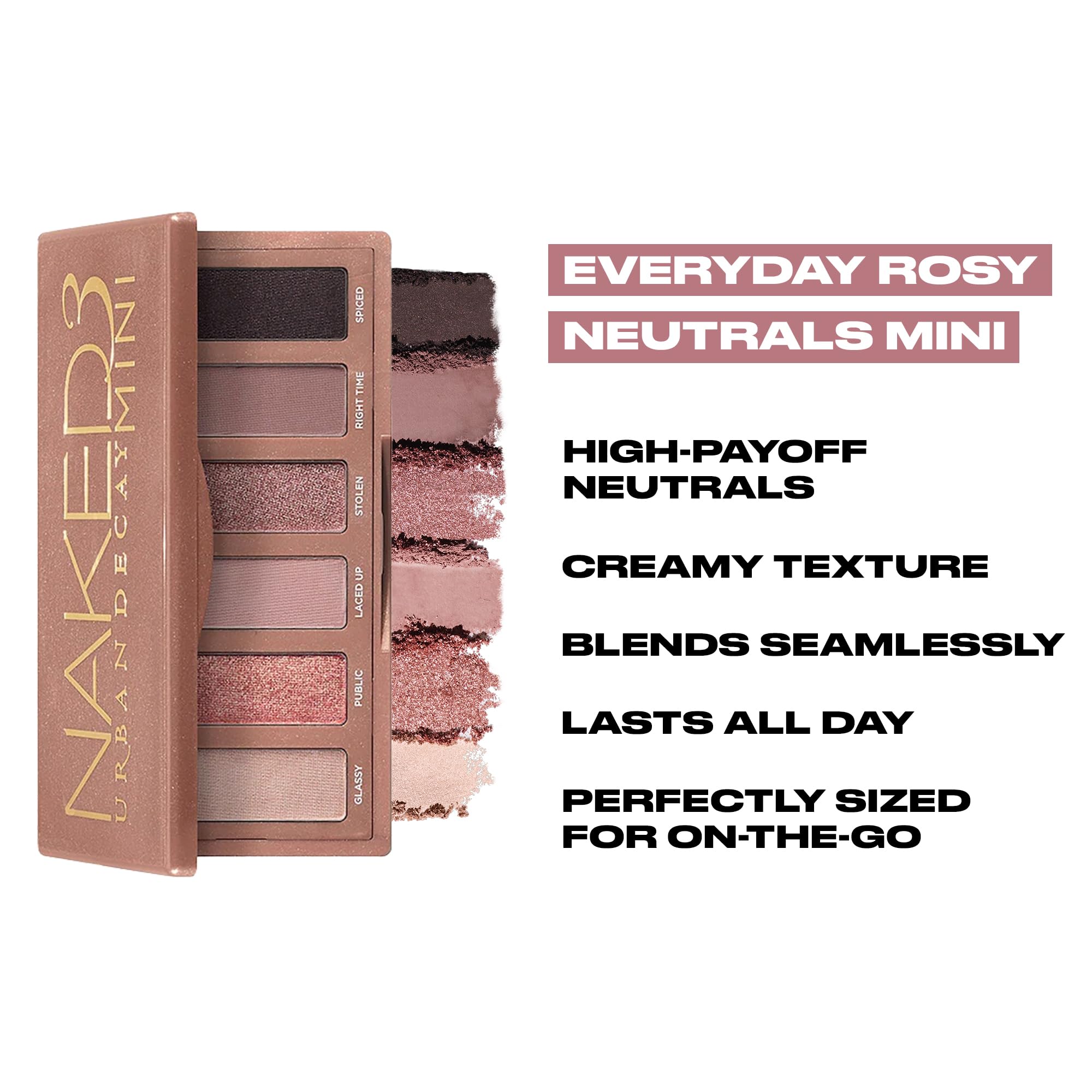 Urban Decay Naked3 Mini velvety pigments blend smoothly for easy application.