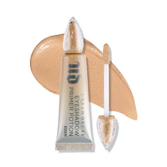 Urban Decay Primer Potion Eden bottle close-up showing nude matte base for crease-free wear