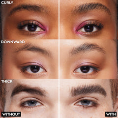 Urban Decay Slick Day Brow Gel lamination look close-up with clear finish.