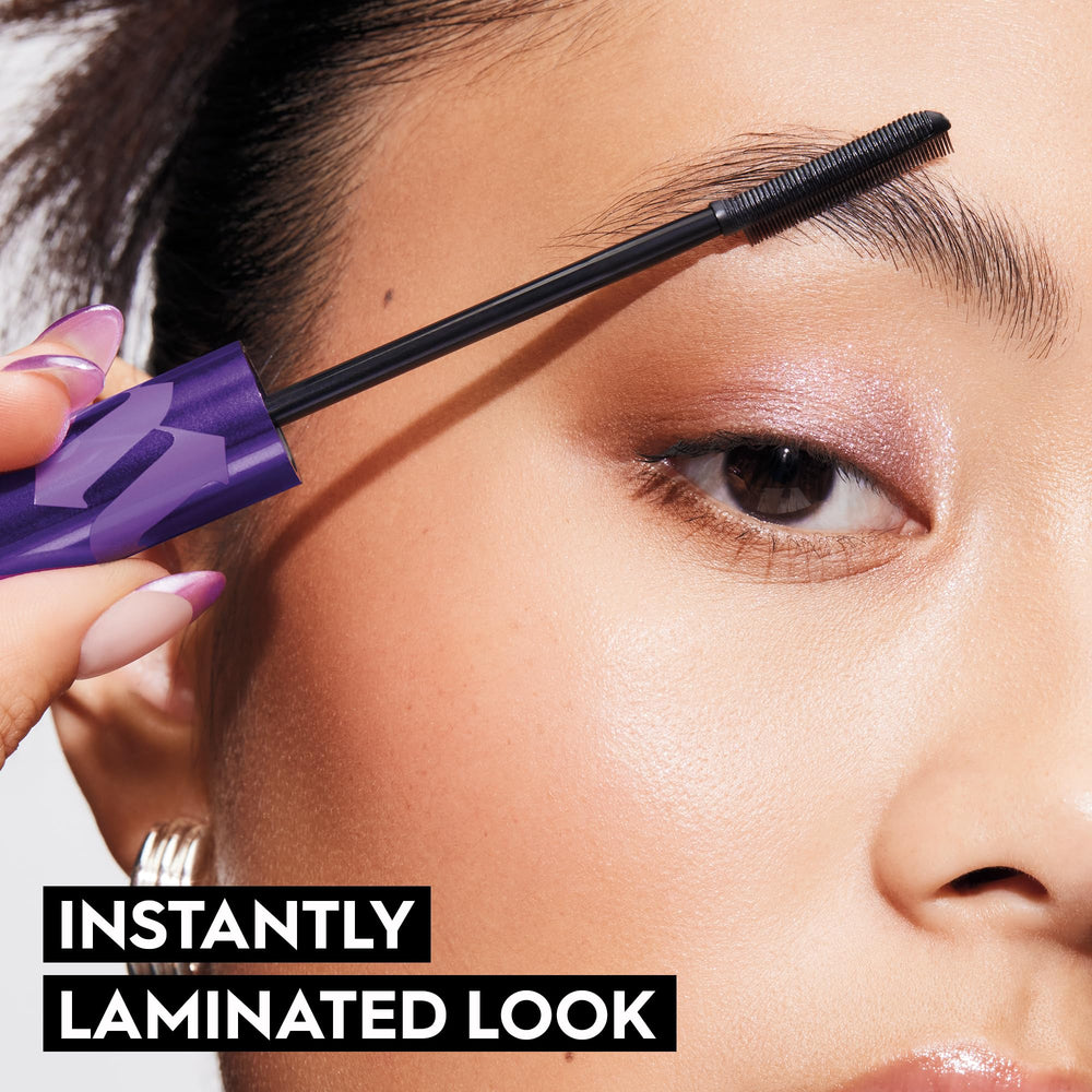 Urban Decay Slick Day Brow Gel water based wax texture on brow hairs.