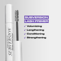 Urban Decay Subversion Lash Primer close-up showing root-to-tip coating for thicker lashes.