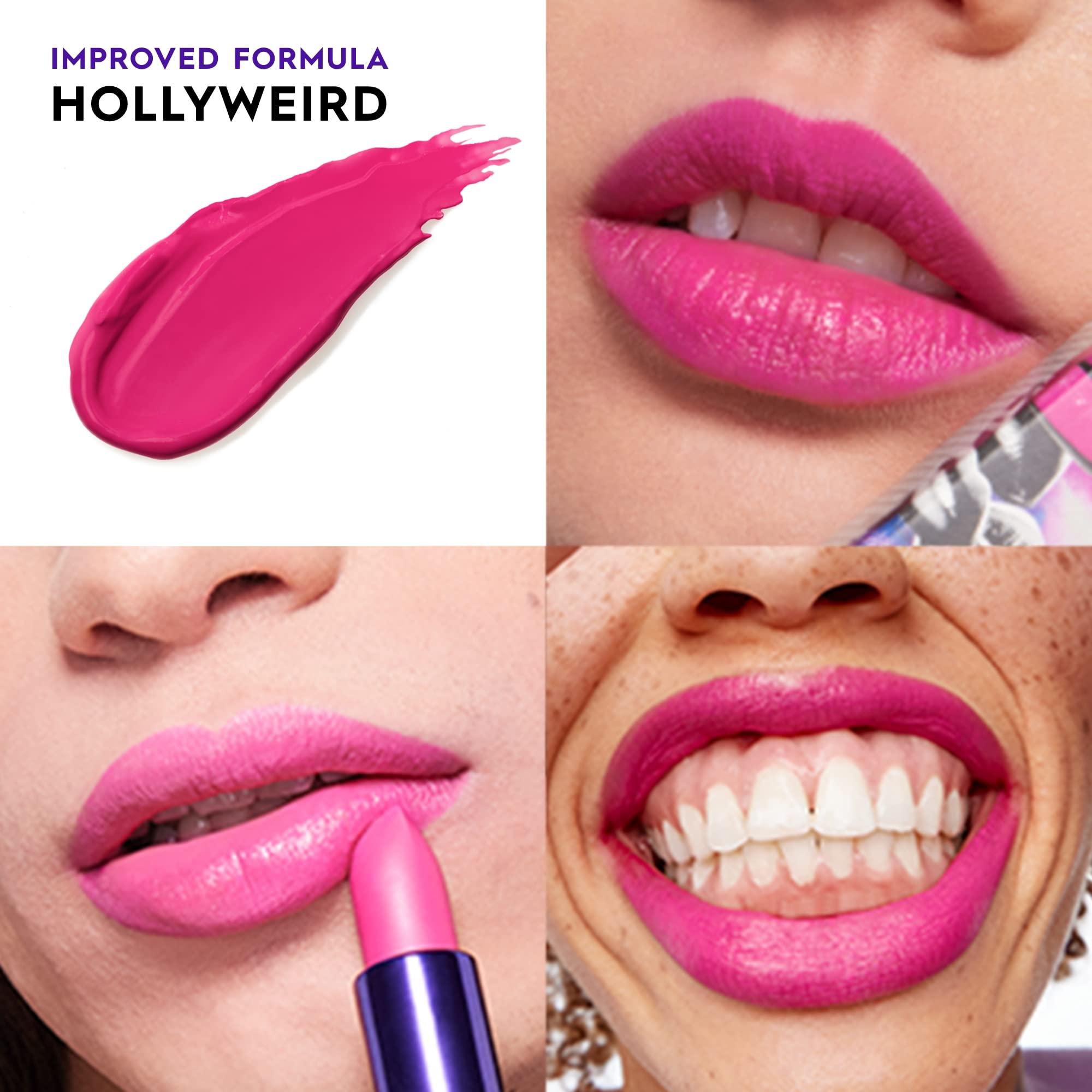 URBAN DECAY Vice Hydrating Lipstick Hollyweird close-up swatch highlights texture and pigmentation
