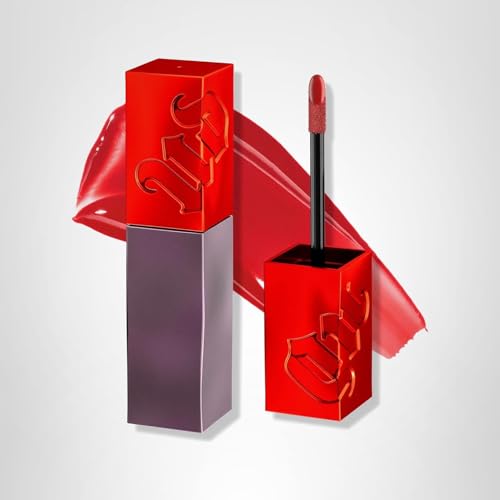 Urban Decay Vice Lip Bond complete makeup look with setting spray context