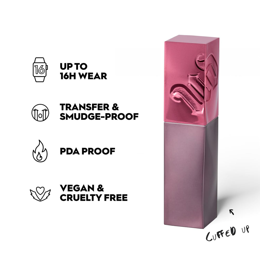 Urban Decay Vice Lip Bond longwear test demonstrates up to 16 hours of color