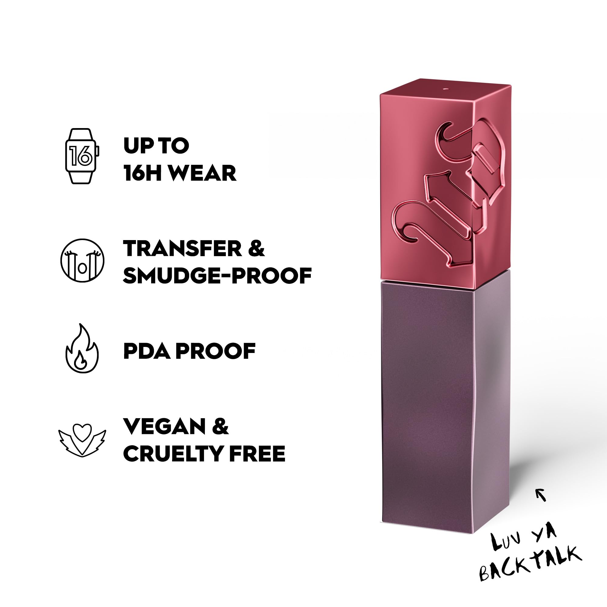 Urban Decay Vice Lip Bond showcases a shiny finish for high-impact color.