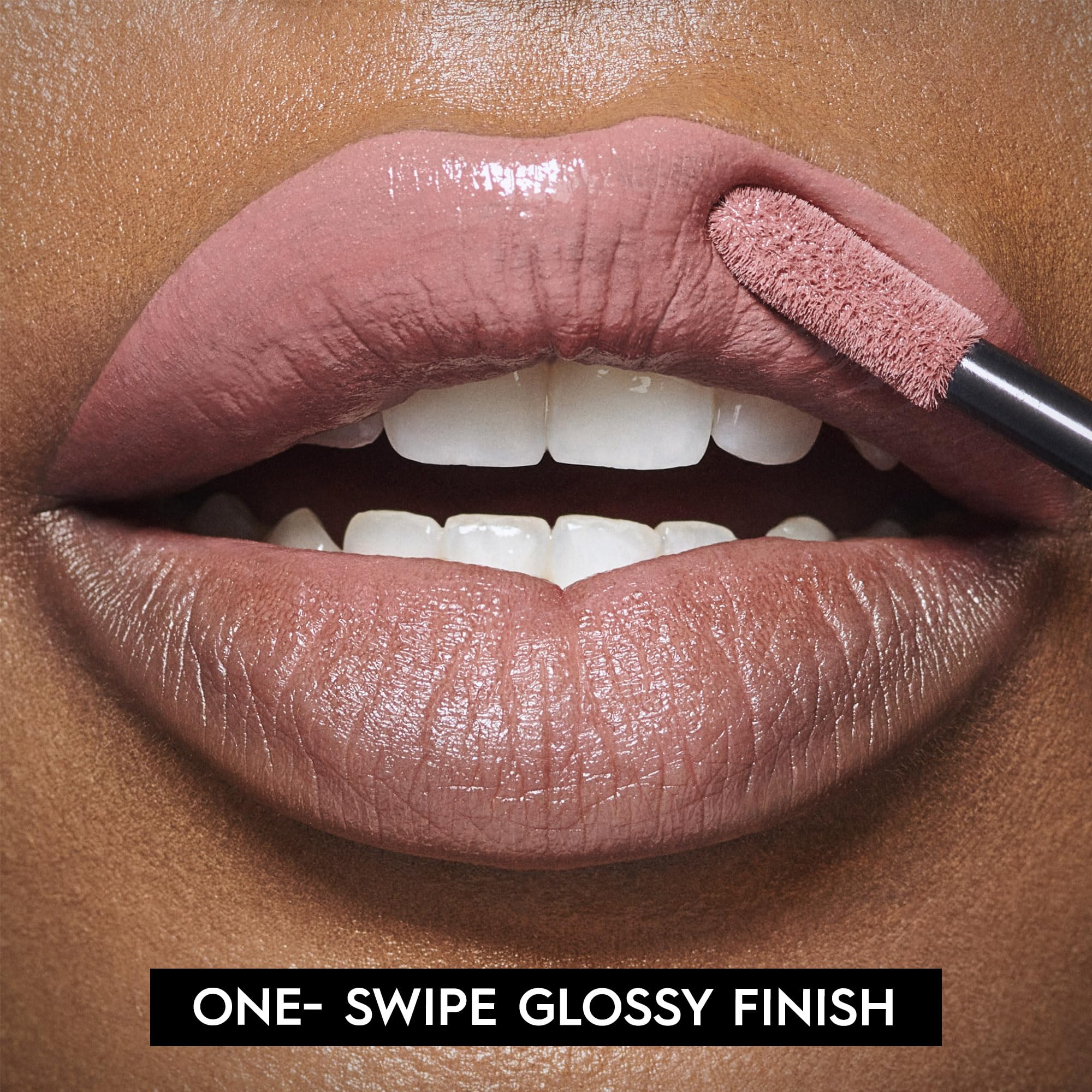Urban Decay Vice Lip Bond Text 'Em nude swatch shows everyday versatility.