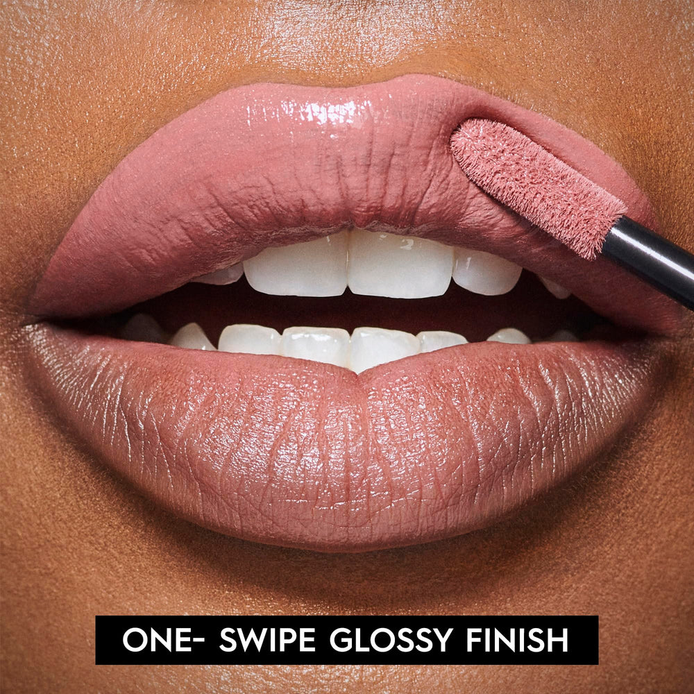 Urban Decay Vice Lip Bond Text 'Em nude swatch shows everyday versatility.
