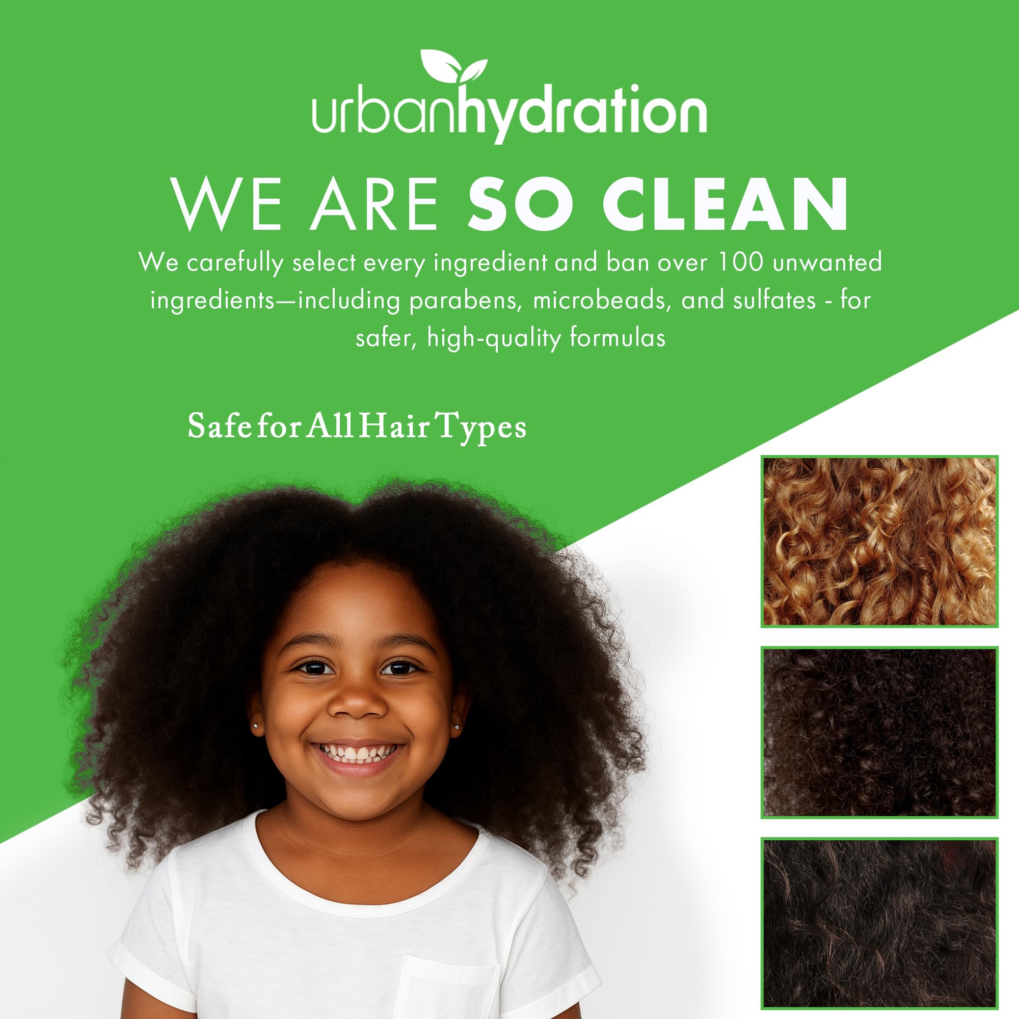 Urban Hydration Breath of Fresh Hair styling lotion bottle offers daily hydration for defined curls