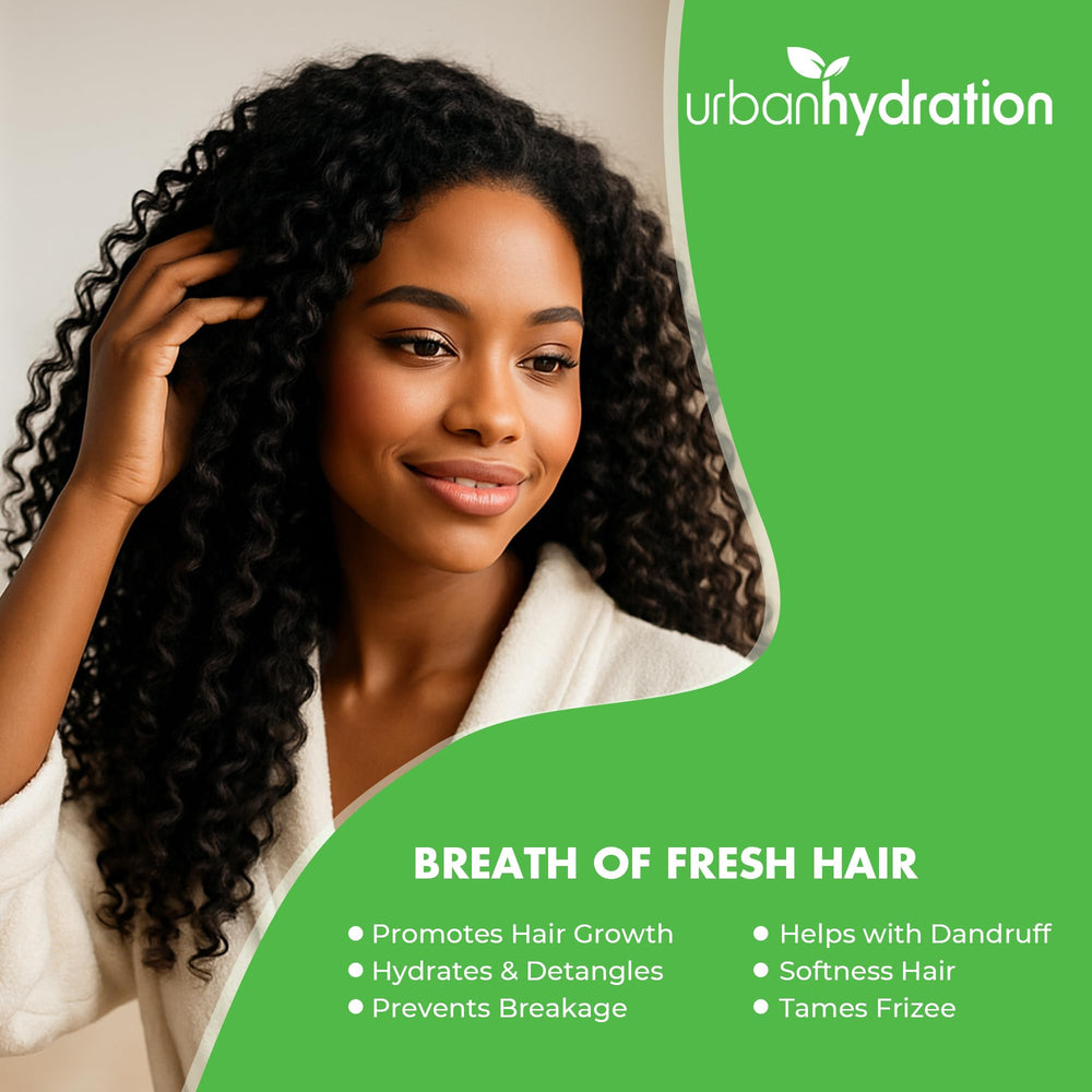 Urban Hydration Breath of Fresh Hair ingredient close-up showing Argan Oil benefits for frizz control