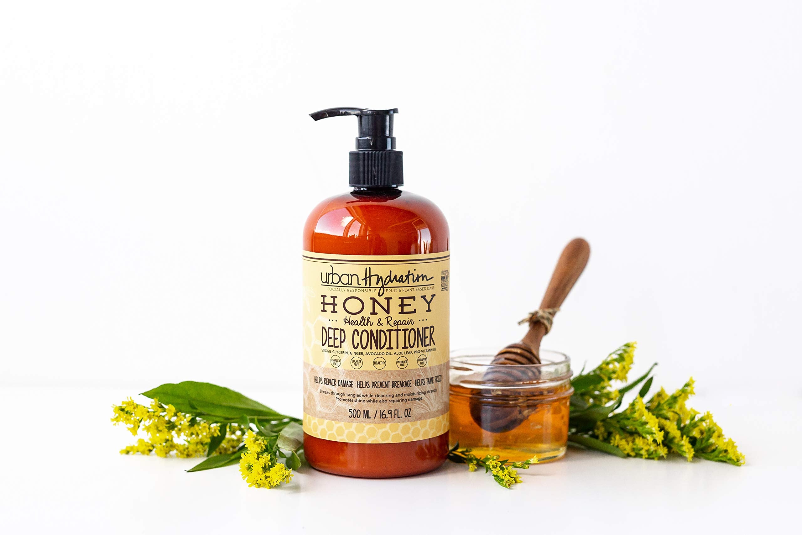 Urban Hydration Honey Health and Repair ingredients highlight honey, ginger, aloe.