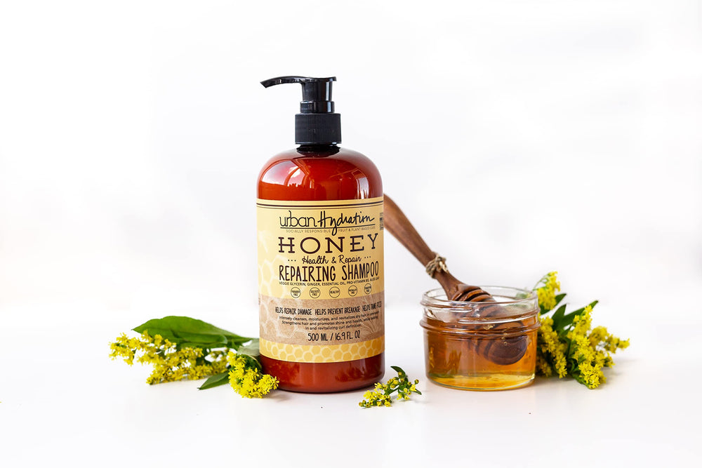 Urban Hydration Honey Health and Repair Shampoo lather demonstrates moisturizing cleanse.