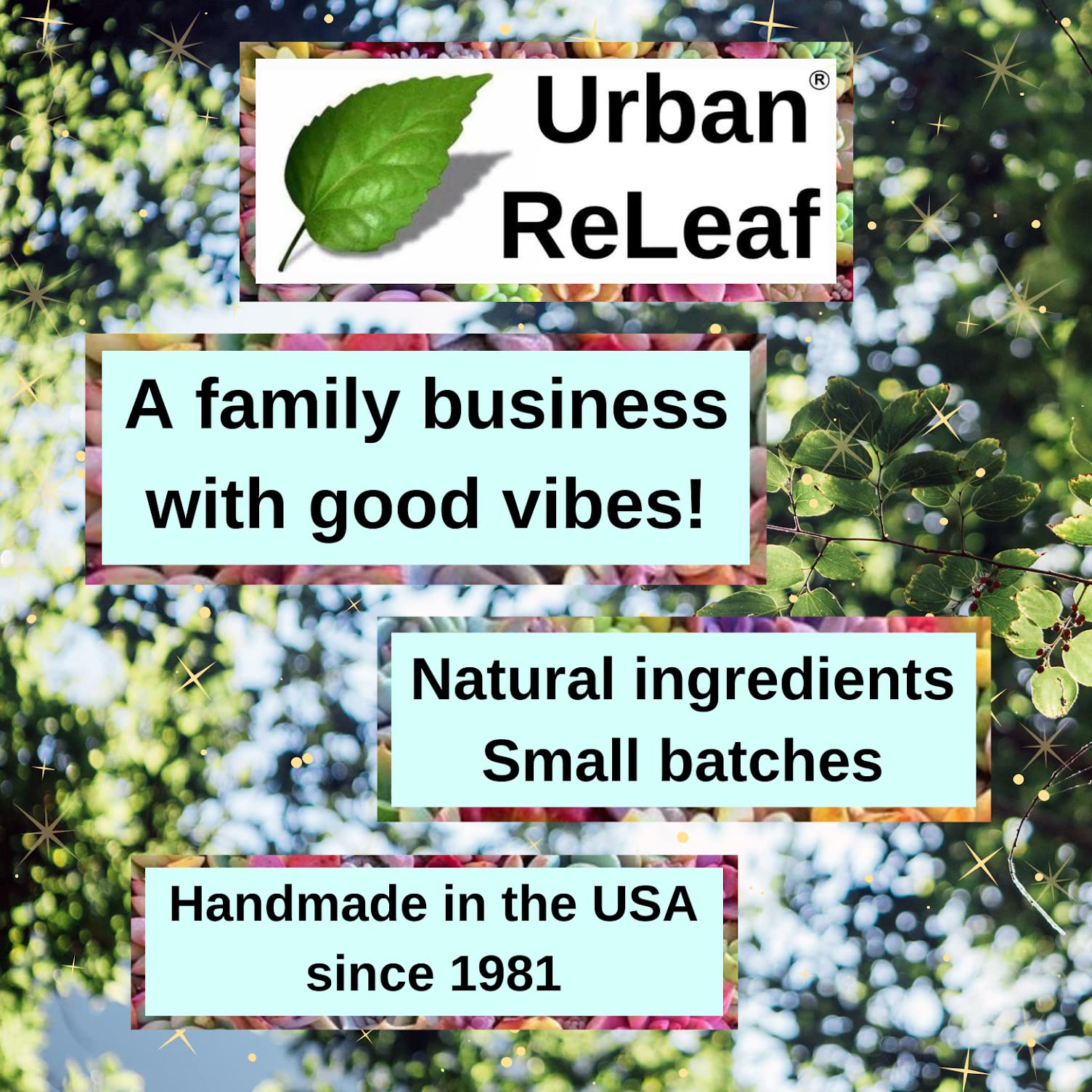 Urban ReLeaf piercing drops dermatologist-approved seal signals credibility.