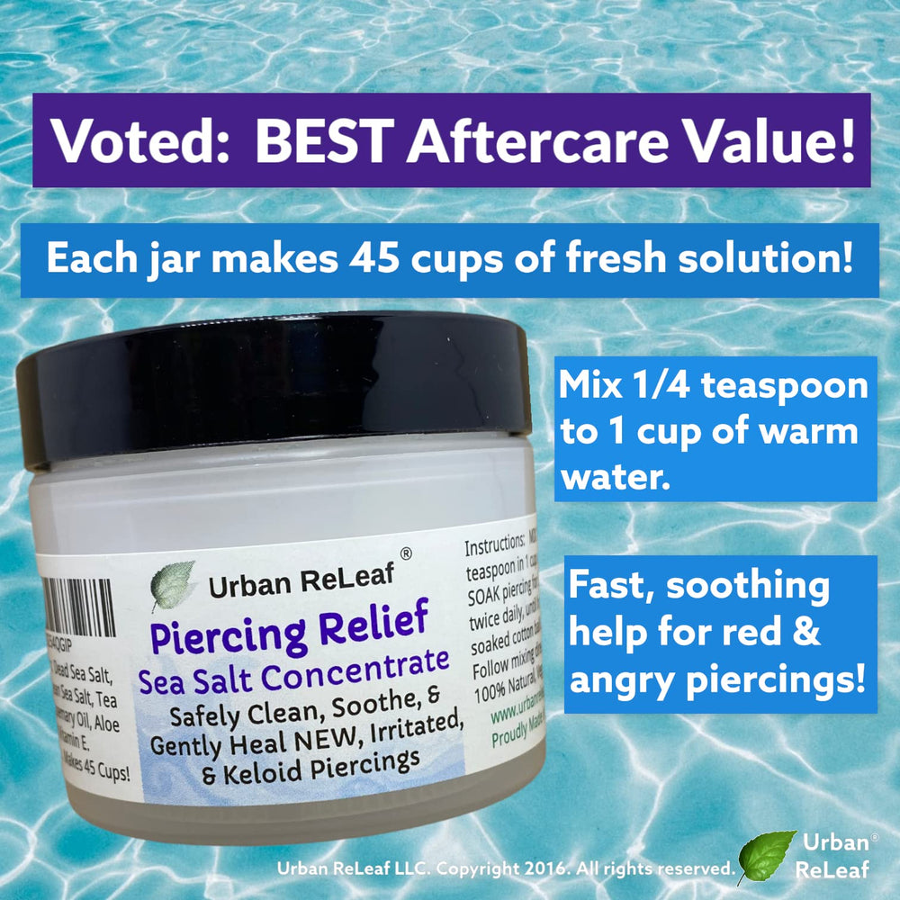 Urban ReLeaf Piercing Relief pour shows easy-dose for safe cleansing.