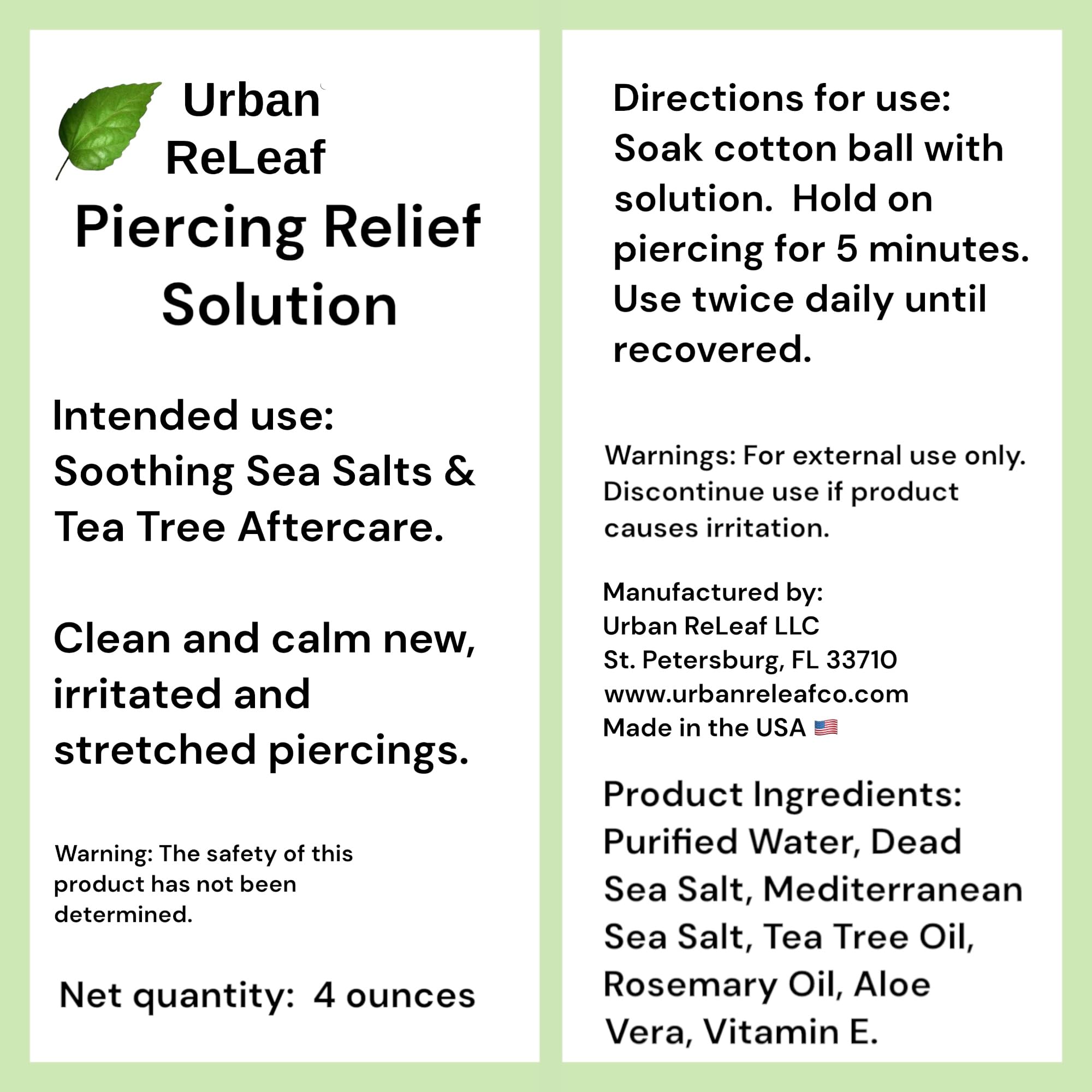 Urban ReLeaf soak cotton ball for precise application during aftercare