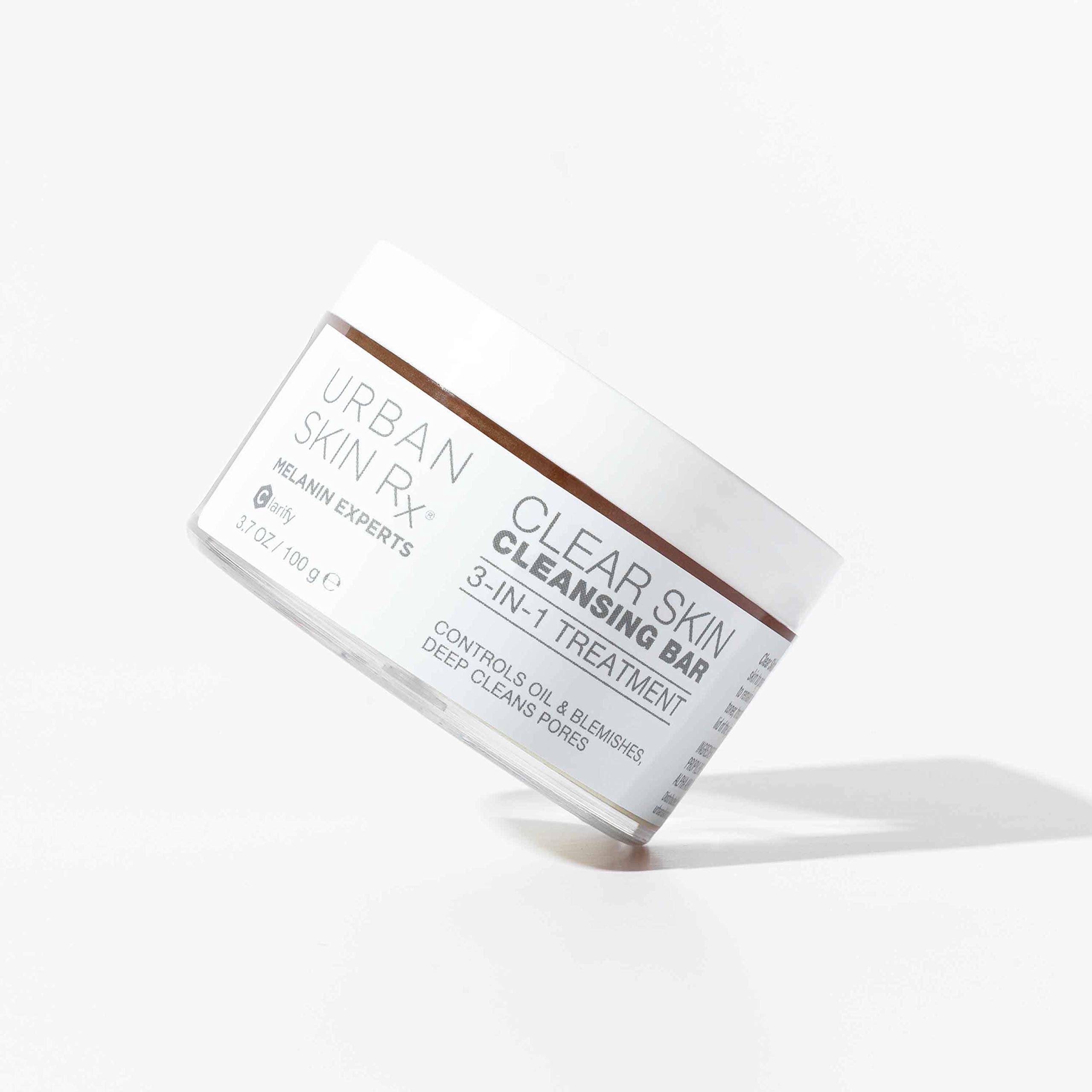Urban Skin Rx Clear Skin bar on skin demonstrating face application.