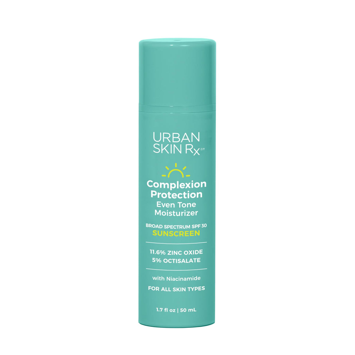 Urban Skin Rx Complexion Protection SPF30 bottle showing lightweight hydration and sun protection