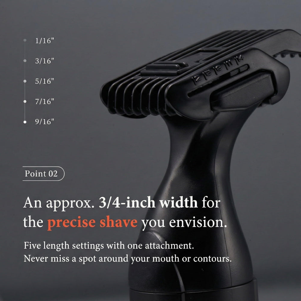 Urbaner Mustache Trimmer features Mabuchi motor delivering steady power and quiet operation.