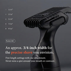 Urbaner Mustache Trimmer features Mabuchi motor delivering steady power and quiet operation.