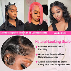 Urbansister bob lace front wig baby hair detail frames the face for polished style.